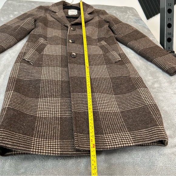 Abercrombie & Fitch The A&F Dad Coat Plaid Brown Long Overcoat Women's XXSP - Picture 14 of 16